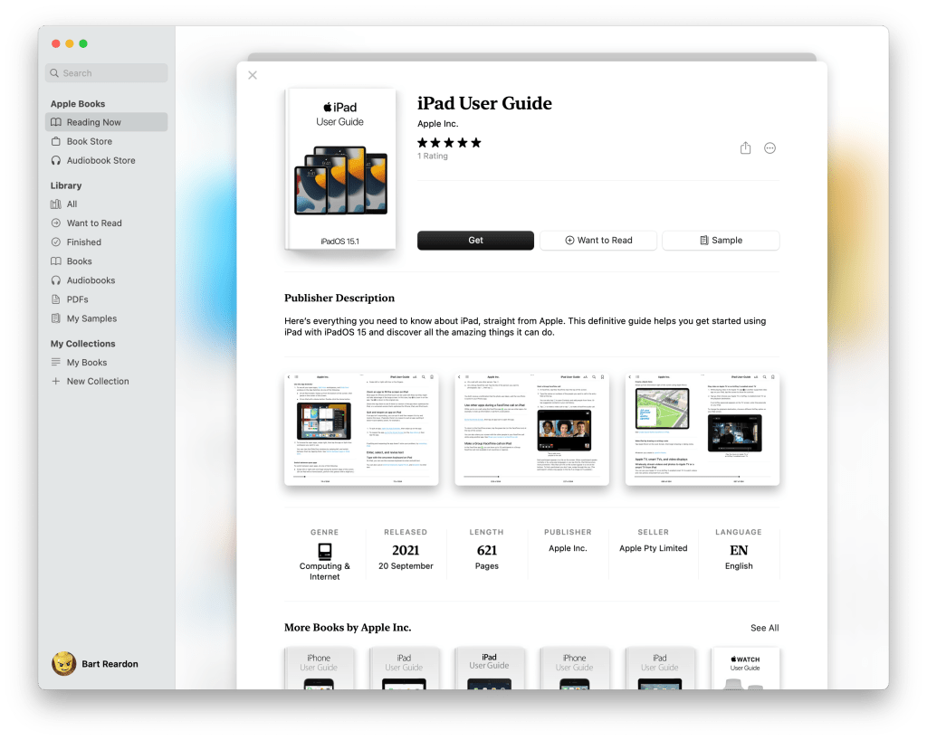 Apple Books listing for the iPad User Guide